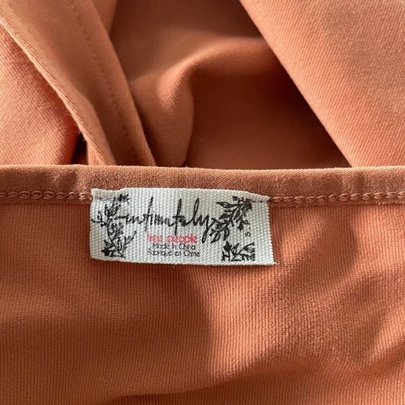 Free People Size Small Rust Bodysuit Sleeveless Spaghetti Strap Criss Cross - Picture 5 of 7